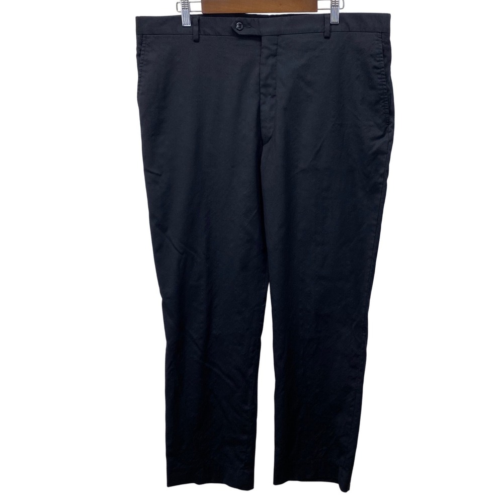 Jos. A. Bank Dress Pants Mens 40L Black Tailored Fit Signature Wool Flat Front